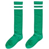Amscan 395892.03 Green Knee High Socks with White Stripes, 19"