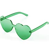 Maxdot Heart Shape Sunglasses Party Sunglasses (Green)