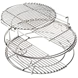 BONPAZ 3 Tier 5 Piece Grill Expander Rack Ultimate Set, Stack Rack - Large Big Green Egg, Kamado Joe Classic Expansion Grilling Rack Kit Replacement Accessories, 100% Heavy-Duty Stainless Eggspander