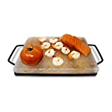 Himalite Himalayan Pink Salt Block & Metal Tray Set 12” x 8” x 1.5” for Cooking, Grilling, Cutting, and Serving with Himalayan Cooking Accessories