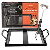 Himalayan Salt Block Holder & Wire Cleaning Brush- Safe & Easy Salt Slab Plate and Grilling Stone Cooking (8"x8")