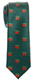 Retreez Christmas Graphic Woven Microfiber Skinny Tie - Green