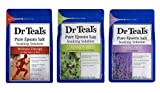 Dr. Teal's Epsom Salt Bundle, 3 Items: 1 Relax & Relief Eucalyptus Spearmint, 1 Sooth & Sleep Lavender and 1 Therapy & Relief Rosemary and Mint, 48 Ounce each, 1 Set
