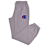 Champion Mens Big and Tall Fleece Jogger Sweatpants with C Logo Heather Grey