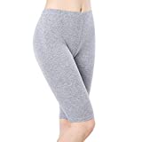 Ferrieswheel Story Short Leggings for Women Under Dress Pants Knee Length Slips Shorts Ultra Soft Grey