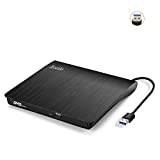 External CD/DVD Drive for Laptop USB 3.0 CD/DVD Player Portable CD DVD +/-RW Burner DVD/CD ROM Reader Rewriter Writer Disk Drive Compatible with Laptop Desktop PC Windows Apple Mac Pro MacBook