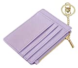 Sodsay Card Case Slim Front Pocket Wallet for Women Credit Card Holder with Keychain(CH Light Purple)