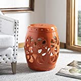 Safavieh Imperial Vine Ceramic Decorative Garden Stool, Orange