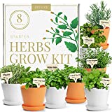 Deluxe Herb Garden Kit  Unique Gardening Gifts for Women - 8 Variety Culinary Herb Garden Kit Indoor & Outdoor  Cooking Gifts for Gardeners, Plant Gifts for Mom Who Has Everything This Christmas