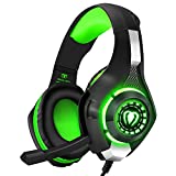 BlueFire Stereo Gaming Headset for Playstation 4 PS4 Over-Ear Headphones with Mic and LED Lights for Xbox One, PC, Laptop(Green)