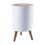 Trash can7Liter/1.8 Gallon Garbage can with Press top LidNordic Modern Waste BasketPlastic Trash bin Suitable for Kitchen, Bathroom, Bedroom, Living Room, Office, OutdoorDog Proof Trash can