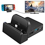UKor TV Dock Docking Station for Nintendo Switch, Portable Charging Stand,Compact Switch to HDMI Adapter,with Extra USB 3.0 Port, Replacement Charging Dock for Nintendo Switch