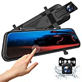 Volway 10" 2.5K Mirror Dash Cam w/ Voice Control, Sony Starvis Sensor, Full Touch Screen, Waterproof Backup Camera Rear View Mirror Camera, Parking Assistance, Enhanced Night Vision