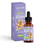 Nature's Synergy Melatonin and Hemp Oil for Dogs, Cats & Pets, Calming Sleep Support, Omega Fatty Acids for Hip and Joint Support, Skin and Coat Health, Stress from Travel, Separation, 1 Oz