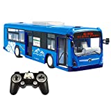 HMANE 2.4G RC Car Bus City Express Model Remote Control Bus Toys with Light and Sound - (Blue)