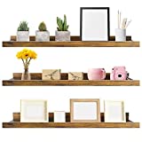 Giftgarden 36 Inch Large Floating Shelves for Wall Set of 3, Rustic Picture Ledge Wall Shelf for Bedroom Kitchen Bathroom Living Room Nursery Display, 3 Different Sizes