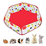 Portable Small Animals Playpen, Outdoor/Indoor Pop Open Pet Exercise Fence, Guinea Pig Accessories Metal Wire Yard Fence C&C Cage Tent for Rabbits, Hamster, Chinchillas and Hedgehogs