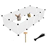 Hamster Playpen Plastic, Rabbit Fence Indoor Small Animal Cage Exercise Pen Transparent Playpen for Puppy Guinea Pigs Bunny Chinchilla Gerbils Hedgehogs Rats (12 Panels/SIZE:13.78 X 13.78 inches )