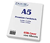 Premium A5 (8.3"x 5.83") Cardstock - 65lb Cover (176 gsm) White (100 Sheets)