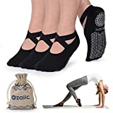 Non Slip Yoga Socks for Pilates Barre Ballet Dance, Anti Skid Hospital Slipper Delivery Socks with Grips for Women