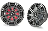 Kicker KM8 8-INCH (200mm) Marine Coaxial Speaker Pair with 1" tweeters,LED w/Dark Charcoal Grills Only