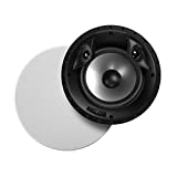 Polk Audio 80F/X-RT In-Ceiling 2-Way Round Surround Speakers - 8" Woofer, Dual 3/4" Tweeters | 100 Watts | Paintable Sheer Grille | White, Pair