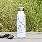 Engraved Nurse Water Bottle - 25 ounces (750ml) Premium Double Wall Insulated Vacuum Elemental Bottle - RN Gift