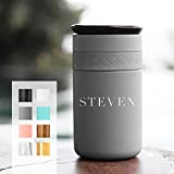 Personalized Insulated Stainless Steel Coffee Tumbler 16oz and 12oz with Ceramic Lid - Premium Quality Double Wall Vacuum Elemental Tumbler - BEST for Coffee Lover, Birthday Gift, Valentine Gift