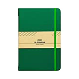 Hardcover Notebook Journal Lined Journal for Writing, 180° Lay Flat Design,Thick Paper with Back Pocket, Elastic Closure,192 Pages, 5.7 x 8.3 Inch (Green, Ruled)