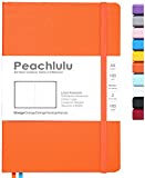 Peachlulu Lined Journal Hardcover Notebook 5.7 x 8 Inches 100 GSM Thick Paper 2 Bookmarks (College Ruled, Orange)