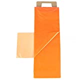CleverDelights Orange Newspaper Bags - 7.5" x 21" - 1000 Pack - 0.8 Mil - Flat Plastic Bags