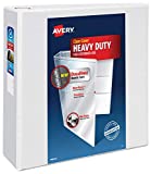 Avery Heavy Duty View 3 Ring Binder, 4" One Touch Slant Ring, Holds 8.5" x 11" Paper, 1 White Binder (79704)