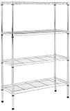 Amazon Basics 4-Shelf Adjustable, Heavy Duty Storage Shelving Unit (350 lbs loading capacity per shelf), Steel Organizer Wire Rack, Chrome (36L x 14W x 54H)