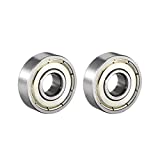 uxcell 608ZZ Deep Groove Ball Bearing Double Shield 8mm x 22mm x 7mm High Carbon Steel Z1 Bearings 2pcs