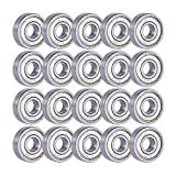 Rollerex 20-Pack, 608ZZ ABEC-5 Wheel Bearings (for Any Products Using Roller Skate Wheels) (Chrome Steel) - for Inline, Rollerskate, Skateboard, RipStik & More