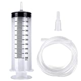 Plastic Syringe with Tube – 500ml Extra Large Syringe with Tubing and Tip Adapter – Safe and Individually Sealed - Ideal for Industrial Use, Science Labs, Watering, Glue Dispensing，Horse Feeding