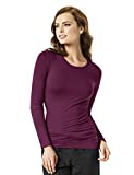 WonderWink Women's Scrubs Silky Long-Sleeve T-Shirt, Wine, Large