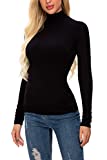 Women's Long Sleeve Layering Turtleneck Shirt Lightweight Pullover Basic Tee Top