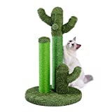 PAWZ Road Cat Scratching Post Cactus Cat Scratcher with 3 Scratching Poles and Dangling Ball Large 27 Inches
