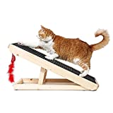 Alpha Paw ScratchyRamp 2-in-1 Cat Ramp & Cat Scratcher - Pet Scratching Incline with Replaceable Carpet & Adjustable Height - Scratch Mat & Mobility Ramp for House Cats & Indoor Dogs