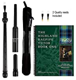 RG Hardie Bagpipe Twist Trap Practice Chanter, National Piping Center of Scotland Tutor Book with 2 Quality Scottish Reeds Breathable Case