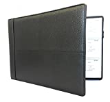 Premium Executive Check Binder, Black Padded Leather Look and Feel, 7 Ring w/Zip Pouch Checkbook Portfolio, For 9x13 Inch Sheets, 200 sheet 3 per Page Capacity for 600 checks, by Officewerks