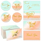 Thank You Business Cards 720PCS Gold Foil Thank You for Supporting My Small Business Greeting Cards 1.5" Thank You Stickers Label Roll for Business Owner