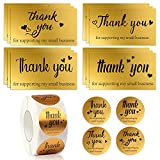 Keymerry 720PCS Thank You Business Card, Gold Thank You for Supporting My Small Business Card with 1.5 inch Sticker Roll Labels for Boutique Bake Sale Online Business and Retail Store (2*3.5inch)