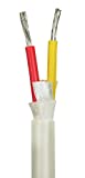 10/2 AWG Duplex Round DC Marine Wire - Tinned Copper Boat Cable - 13 Feet - White PVC Jacket, Red/Yellow Conductor - Made in The USA