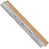 Breman Precison Metal Ruler 12 Inch - Stainless Steel Corked Backed Metal Ruler - Premium Straight Edge Metal 12 Inch Ruler - Flexible Stainless Steel Ruler - Inch and Metric