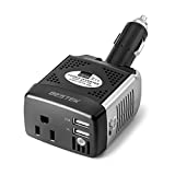 BESTEK 150W Power Inverter 12V to 110V Voltage Converter Car Charger Power Adapter with 2 USB Charging Ports (3.1A Shared) (Black)