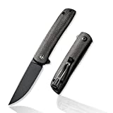 CIVIVI Bo Pocket Knife, Brad Zinker Design Liner Lock Flipper Folding Knife for EDC, 2.92" Nitro-V Blade Dark Green Micarta Handle C20009B-6