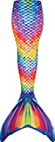 Fin Fun Mermaid Tail Only, Reinforced Tips, NO Monofin, Rainbow Reef, Size Youth 6