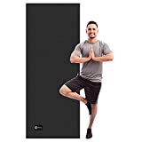 CAMBIVO Yoga Mat for Women and Men, Extra Long and Wide Exercise Mat(84" x 30" x 1/4 inch), Large Non Slip Workout Mat for Yoga, Pilates, Fitness, Barefoot Workouts, Home Gym Studio(Black)